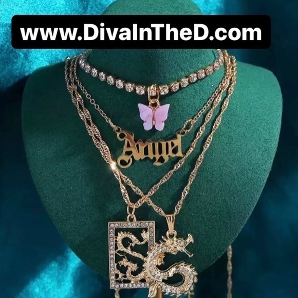 4 Separate Necklaces one price gold tone